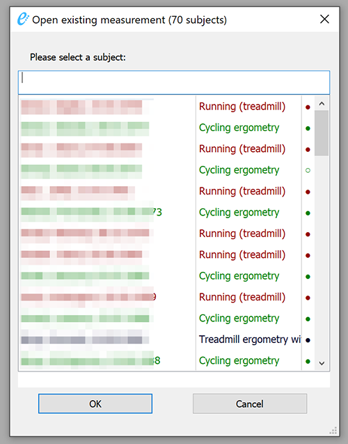 New selection dialog